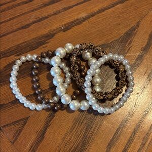 Chic Pearl and Beaded Bracelet Set
